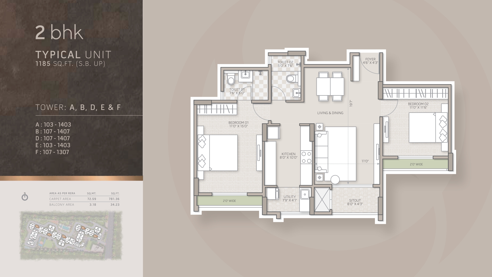 2 BHK Regular Floor Plan